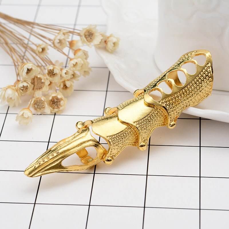 THE MEN THING Rings RINOSKIN - Gold Guard Adjustable Knuckle Joint Full Finger Ring for Men & Boys