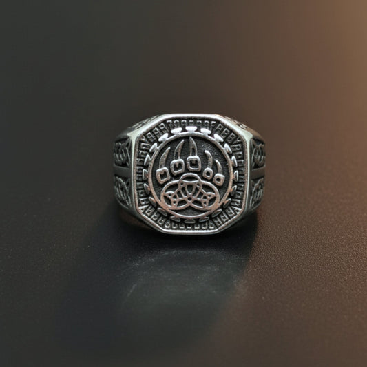 THE MEN THING Rings Royal Series - CELTIC CLAW RING - Pure Stainless Steel Men’s Steel-Plated Ring – Statement Luxury Jewelry (Size :19-21-22-24-27-29)