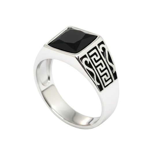 THE MEN THING Rings Royal Series - DARK BASTION RING - Pure Stainless Steel Men’s Steel-Plated Ring – Statement Luxury Jewelry (Size : 15-19-20-23-27-31)