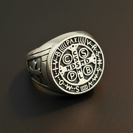 THE MEN THING Rings Royal Series - DIVINE WARD RING - Pure Stainless Steel Men’s Steel-Plated Ring – Statement Luxury Jewelry (Size : 22-24-27-28-30)