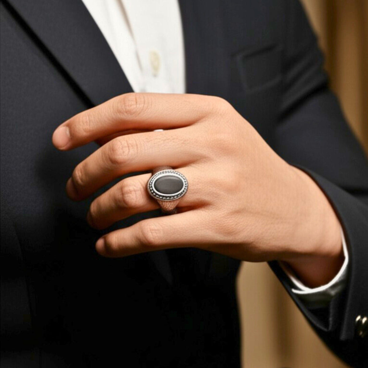 Royal Series - NOCTIS REGNUM RING - Pure Stainless Steel Men’s Steel-Plated Ring – Statement Luxury Jewelry (Size : 19-22-24) — Rings for Men | THE MEN THING