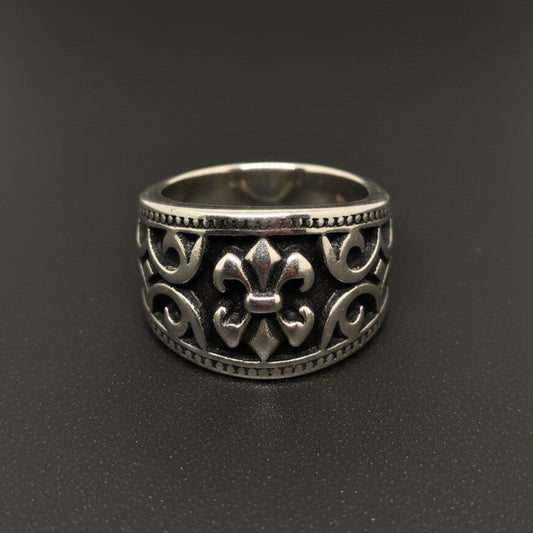 THE MEN THING Rings THE MEN THING Royal Series - IMPERIAL FLEUR RING - Pure Stainless Steel Men’s Steel-Plated Ring – Statement Luxury Jewelry (Size :18-22-24-25-28-31)