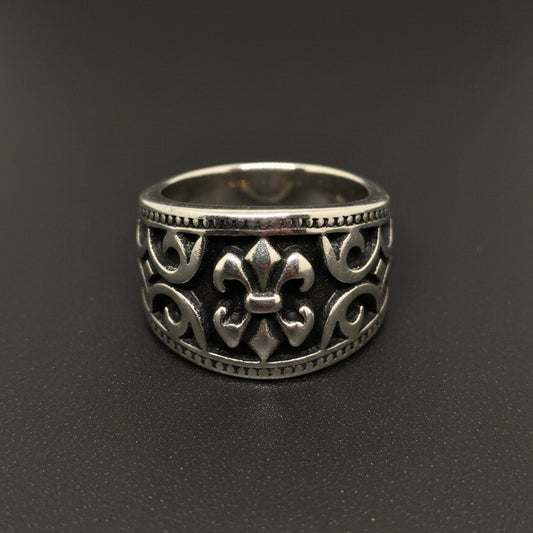 THE MEN THING Rings THE MEN THING Royal Series - IMPERIAL FLEUR RING - Pure Stainless Steel Men’s Steel-Plated Ring – Statement Luxury Jewelry (Size :18-22-24-25-28-31)
