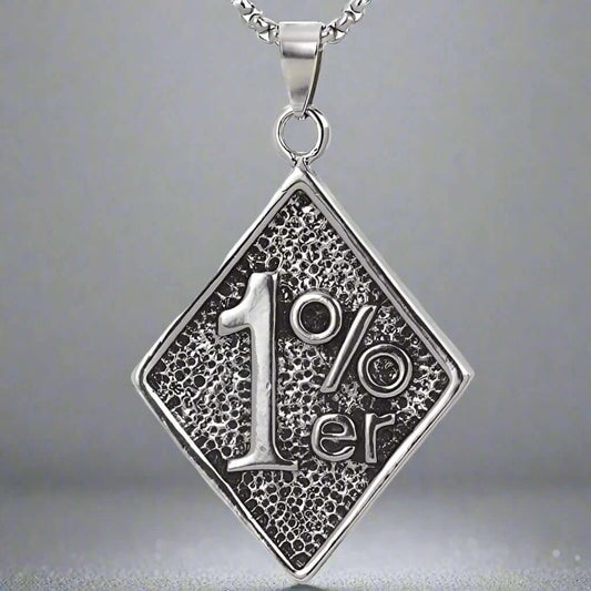 THE MEN THING SS Pendant/ Necklace 1% - Pendant with Pure Stainless Steel 24inch Chain for Men, European trending Style - Round Box Chain for Men & Boys