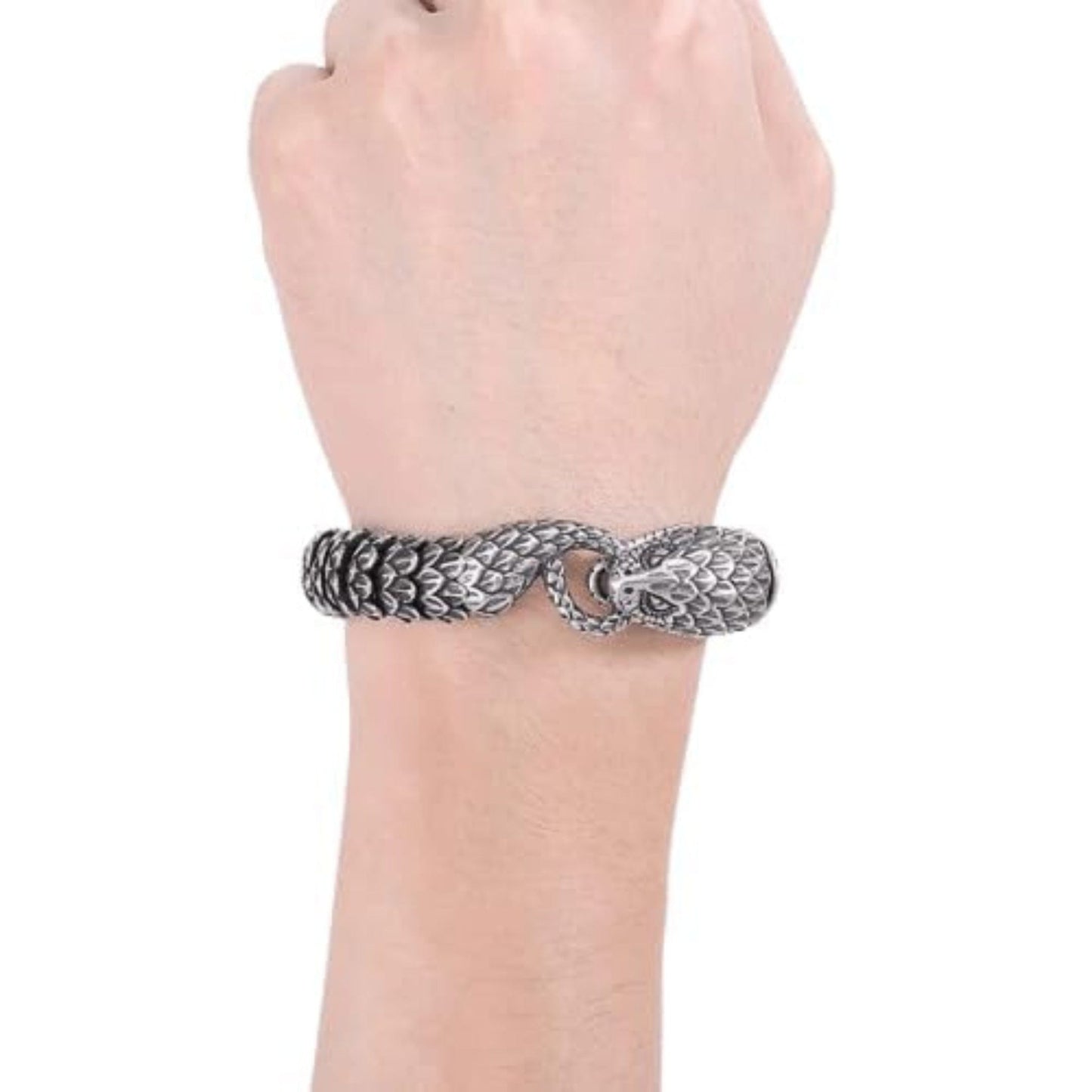 THE MEN THING SS Pendant/ Necklace COMBO — Furious Infinity Snake Pendant + Serpent Titanium Steel Bracelet