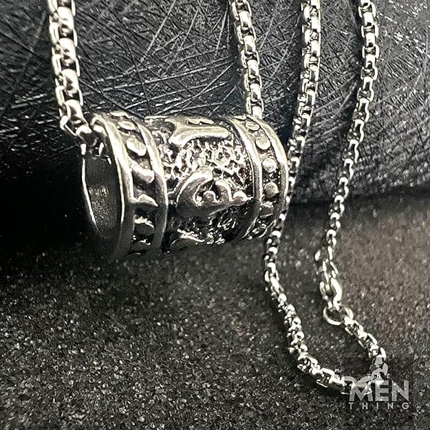 THE MEN THING SS Pendant/ Necklace CYL-MANTRA - Alloy Pendant with Pure Stainless Steel 24inch Round Box Chain, American trending Style for Men & Boy