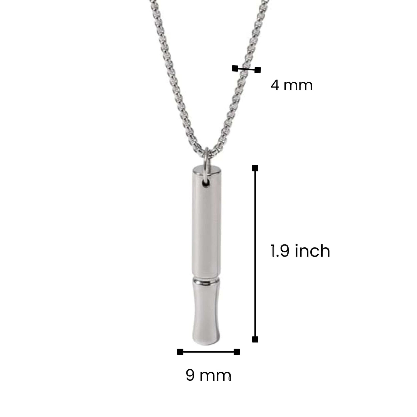 THE MEN THING SS Pendant/ Necklace ECHO BAR - Titanium Steel Pendant with 24inch Round Box Chain for Men & Boys