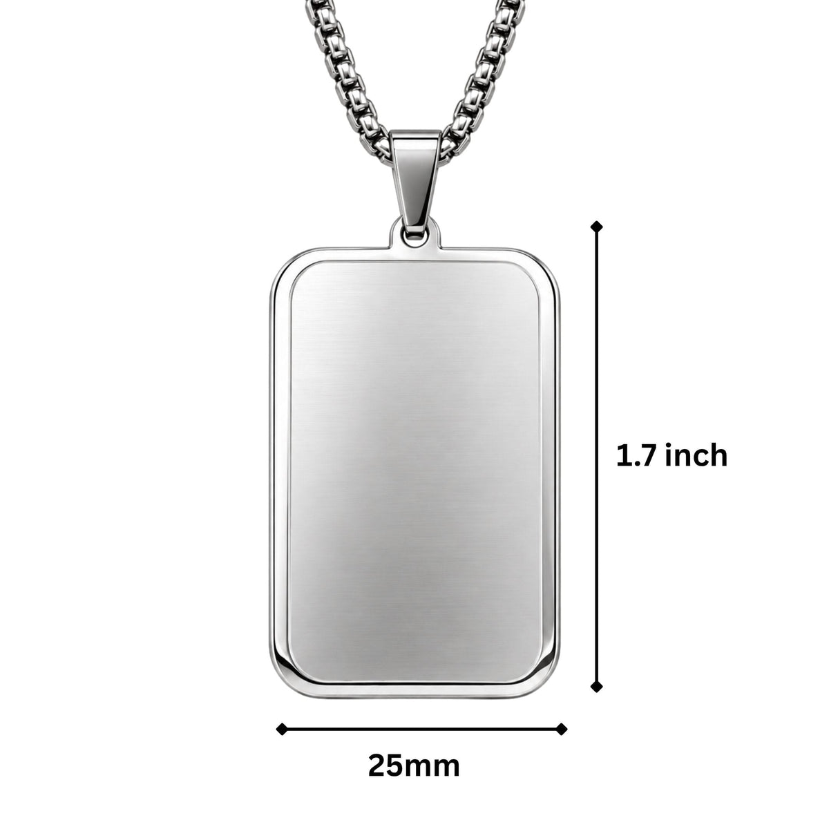 THE MEN THING SS Pendant/ Necklace ENGRAVED - ETERNAL FAITH - 24mm Titanium Steel Pendant with 23inch Round Box 2mm Chain for Men & Boys