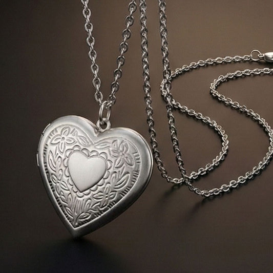 THE MEN THING SS Pendant/ Necklace FOREVER HEART - Steel - Pure Titanium Steel Bar Pendant with 24inch Cuban Chain for Men & Boys