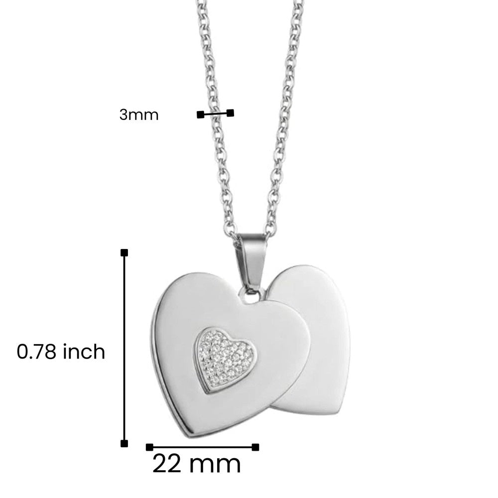 THE MEN THING SS Pendant/ Necklace LOVELOCK HEART - Pure Titanium Steel Pendant with 24inch Round Rolo Chain for Men & Boys