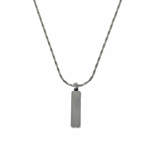 THE MEN THING SS Pendant/ Necklace MONO BAR - 5mm Titanium Steel Pendant with 2mm Chain for Men & Boys - 22inch