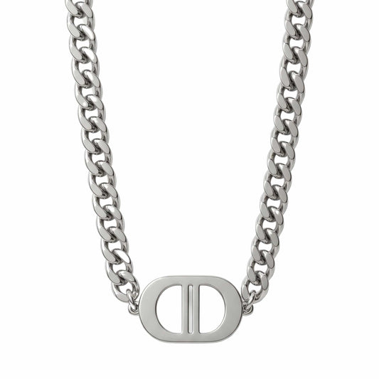 THE MEN THING SS Pendant/ Necklace OVAL CORE - 26mm Titanium Steel Pendant with 18 to 20 inch Adjustable 7mm Chain for Men & Boys