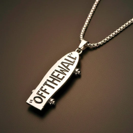 THE MEN THING SS Pendant/ Necklace SKATECORE - 16mm Pure Titanium Steel Pendant with 27inch Round Box 4mm Chain for Men & Boys