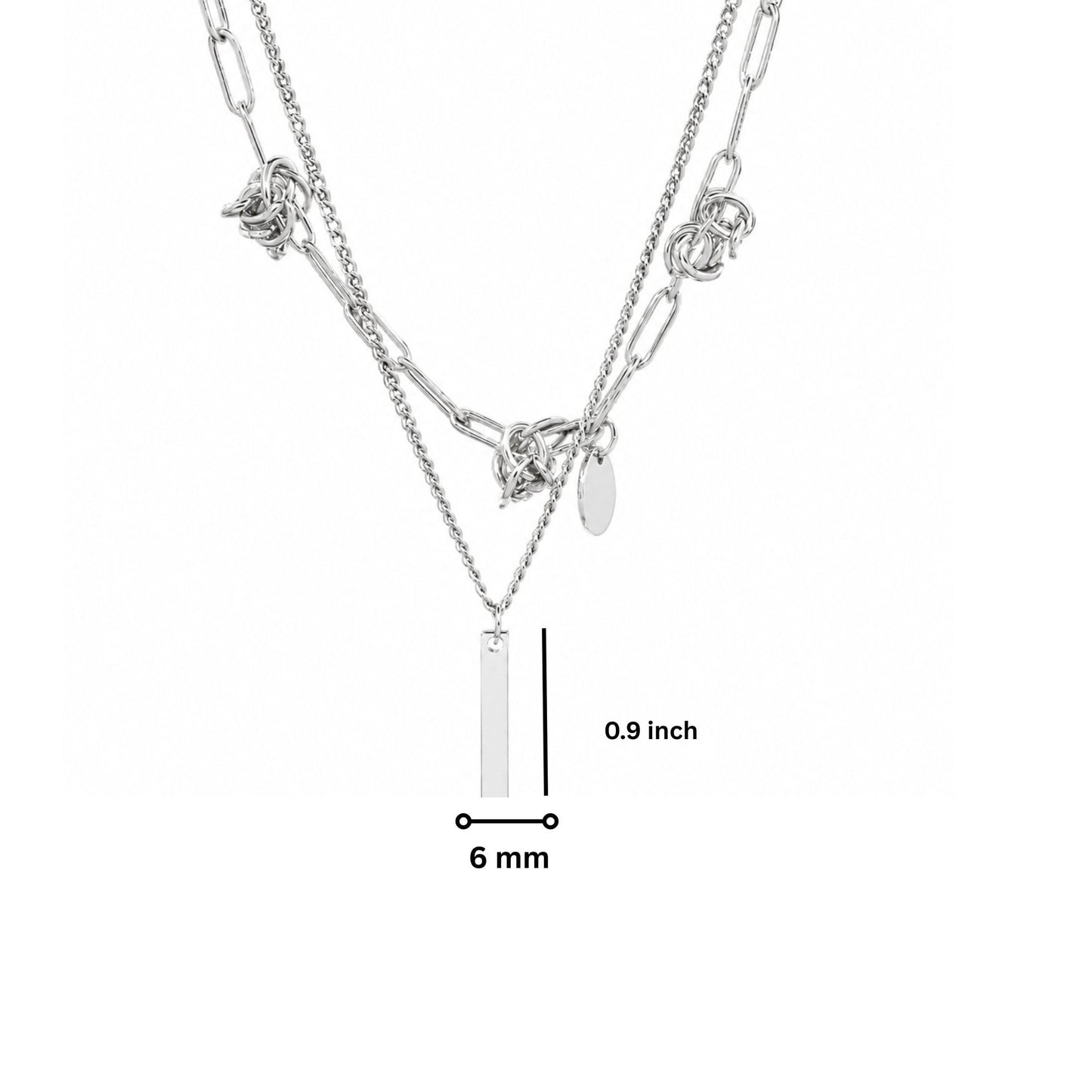 THE MEN THING SS Pendant/ Necklace TWIST CORE - 6mm Titanium Steel Pendant with 18inch to 20inch Adjustable Cable 6mm Chain for Men & Boys