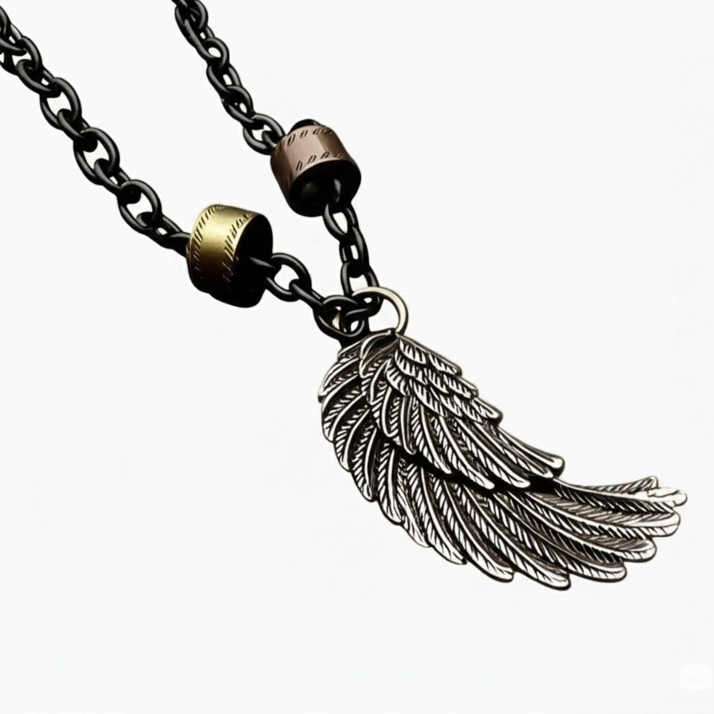 THE MEN THING SS Pendant/ Necklace VALKYRIE WING - Pure Titanium Steel Pendant with 27inch Chain for Men & Boys