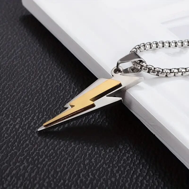 THE MEN THING SS Pendant/ Necklace VOLTSTRIKE GOLD - Pure Stainless Steel 24inch Chain for Men, European trending Style for Men & Boy
