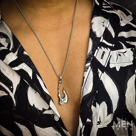 THE MEN THING SS Pendant/ Necklace WARRIOR AXE - Alloy Pendant with Stainless Steel 24inch Round Box Chain, European trending Style for Men & Boy