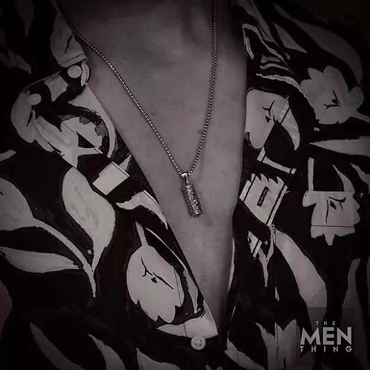 THE MEN THING SS Pendant/ Necklace ZEN-CYLINDER - Alloy Pendant with Pure Stainless Steel 24inch Round Box Chain, European trending Style for Men & Boys