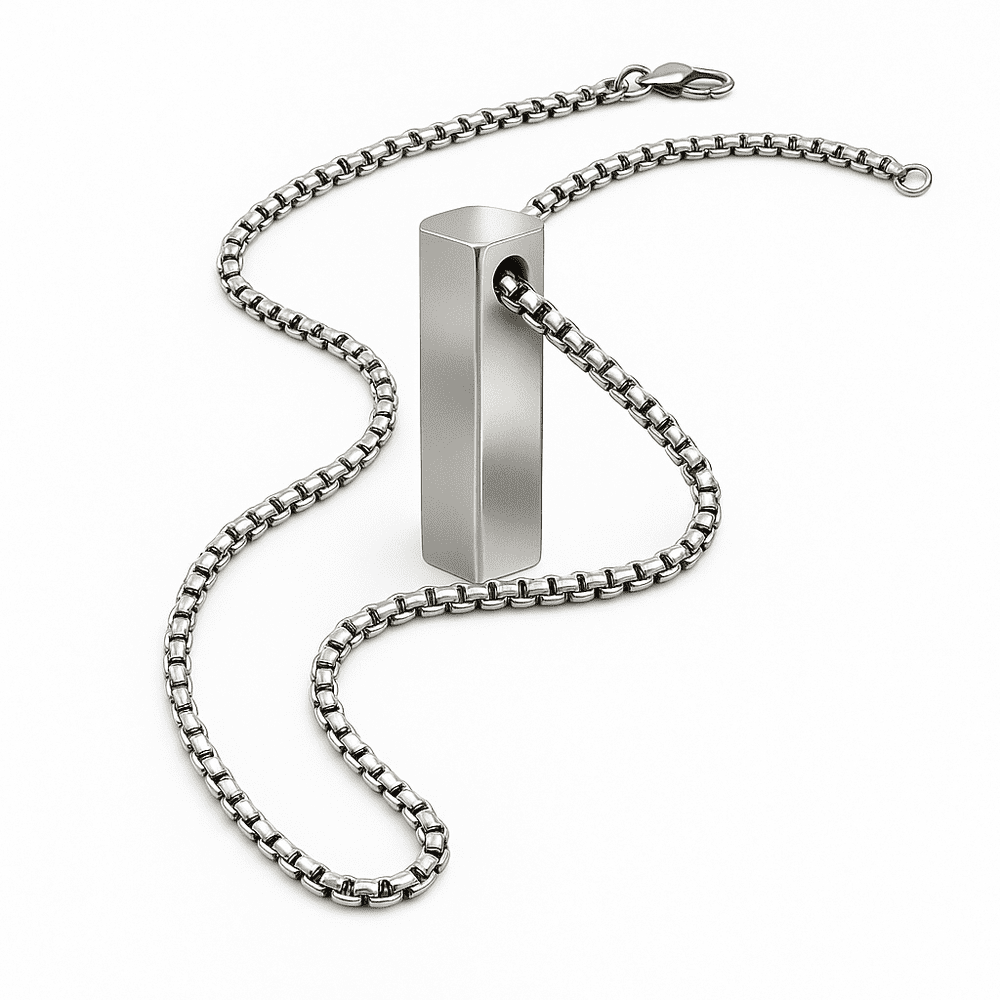 THE MEN THING SS Pendant with Chain GLINT CORE - 24inch Pure Stainless Steel Round box Chain for Men, European trending Style for Men & Boy