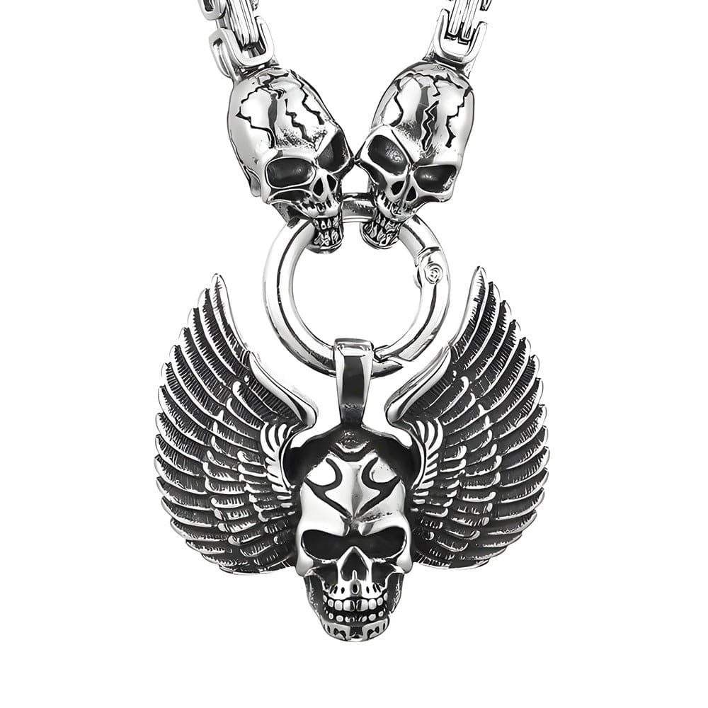 THE MEN THING SS Pendant with Chain SKULLWING SOVEREIGN - 24inch Pure Stainless Steel European trending Style Chain for Men & Boy