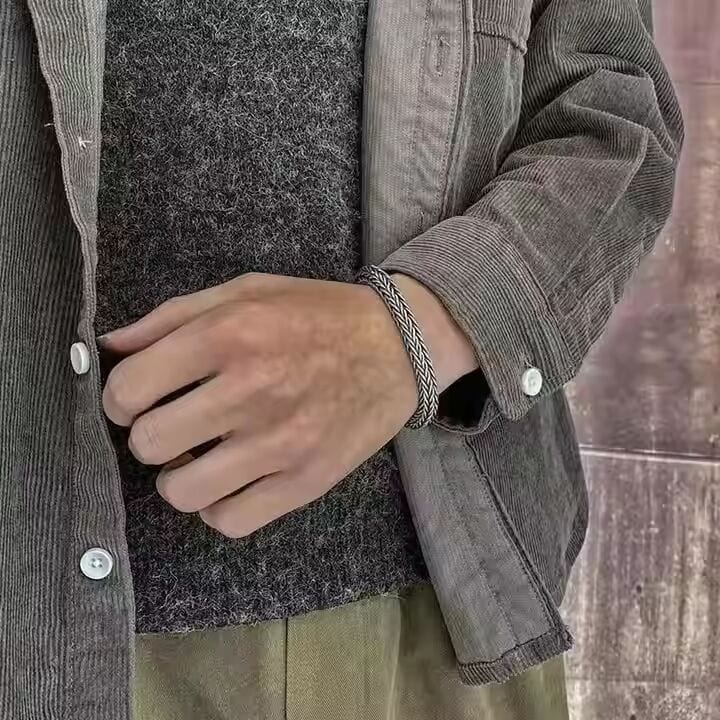 THE MEN THING Steel Bracelets AEROGRIP BRACELET - 12mm Pure Stainless Steel Bracelet, Biker Punk Style Bracelet for Men & Boy (8 inch)