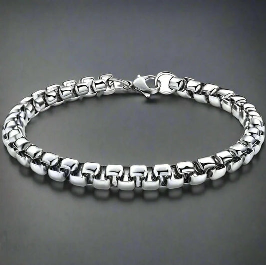 THE MEN THING Steel Bracelets CURVELET - 5mm Titanium Steel Bracelet American trending Style, 8 and 9 inch for Men & Boys