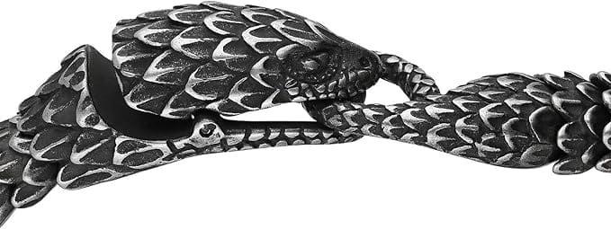 THE MEN THING Steel Bracelets DRACONIS - 14mm Pure Titanium Steel Bracelet, Bracelet with hook buckle for Men & Boy (8inch)