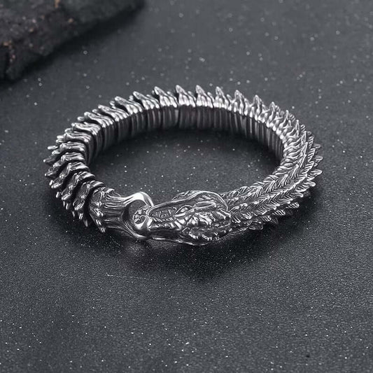 THE MEN THING Steel Bracelets DRAKE - 14mm Pure Titanium Steel Bracelet, Bracelet with hook buckle for Men & Boy (8inch)