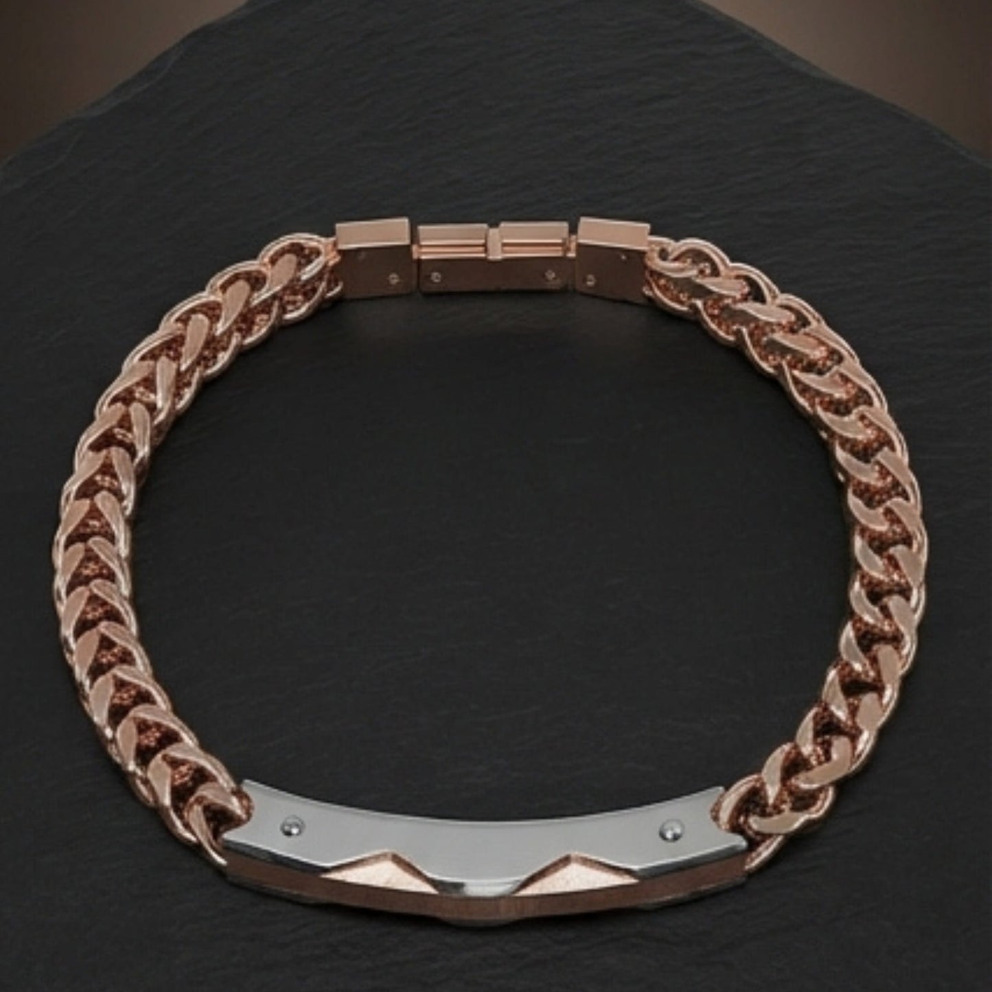 THE MEN THING Steel Bracelets DUAL EDGE - 6mm Pure Titanium Steel Bracelet with Snap-lock Clasp for Men & Boy (8.5 inch)