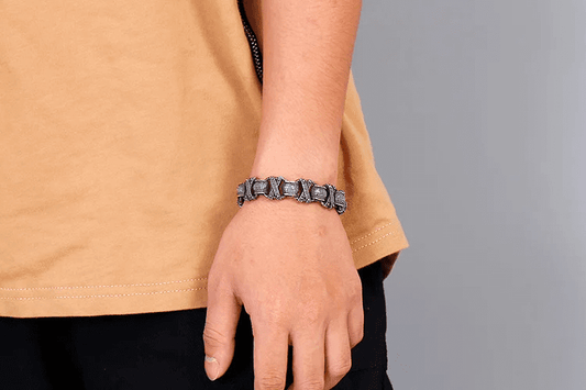 THE MEN THING Steel Bracelets ENIGMA - 15mm Pure Titanium Steel Bracelet for Men & Boy (8inch)