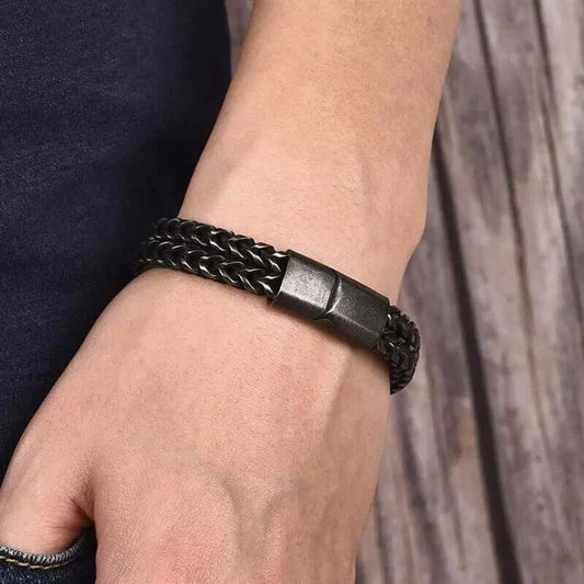 THE MEN THING Steel Bracelets FRANCO DIVIDE LINK - 12mm Pure Stainless Steel Bracelet, Biker Punk Style Bracelet for Men & Boy (8 inch)