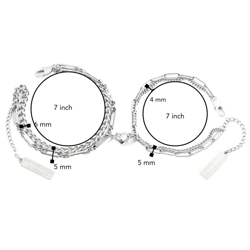 THE MEN THING Steel Bracelets HEARTFUSE - Pure Stainless Steel with Lobster Clasp for Men and Couples Bracelet (8inch)