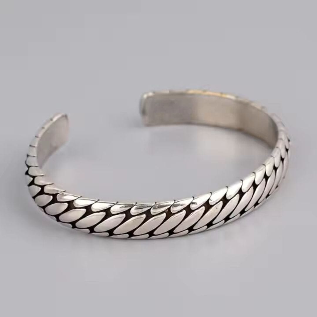 THE MEN THING Steel Bracelets IRON HYDRA - Pure Stainless Steel Open Bangle Bracelet (Adjustable) for Men & Boys