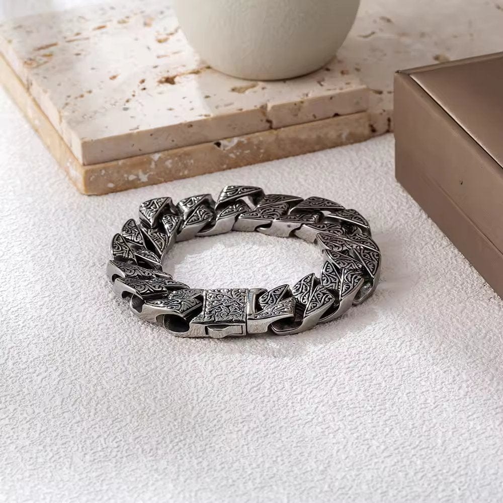 THE MEN THING Steel Bracelets MONARCH - 20mm Pure Titanium Steel Bracelet for Men & Boy (8inch)