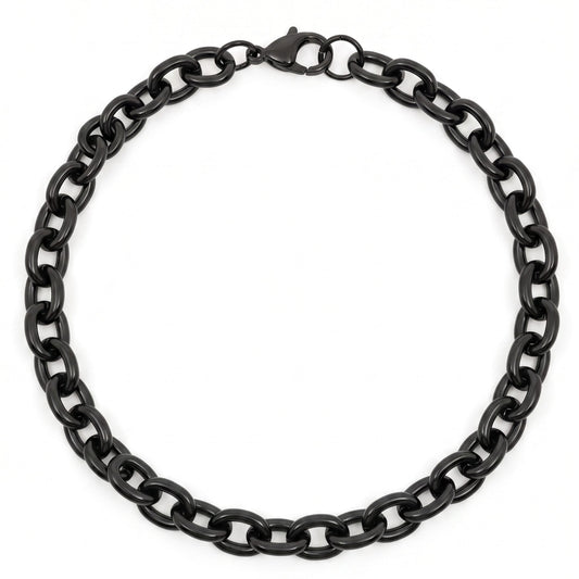 THE MEN THING Steel Bracelets MONO LINK - 8mm Pure Stainless Steel Bracelet 8 inch with Lobster Claw Buckle for Men & Boy