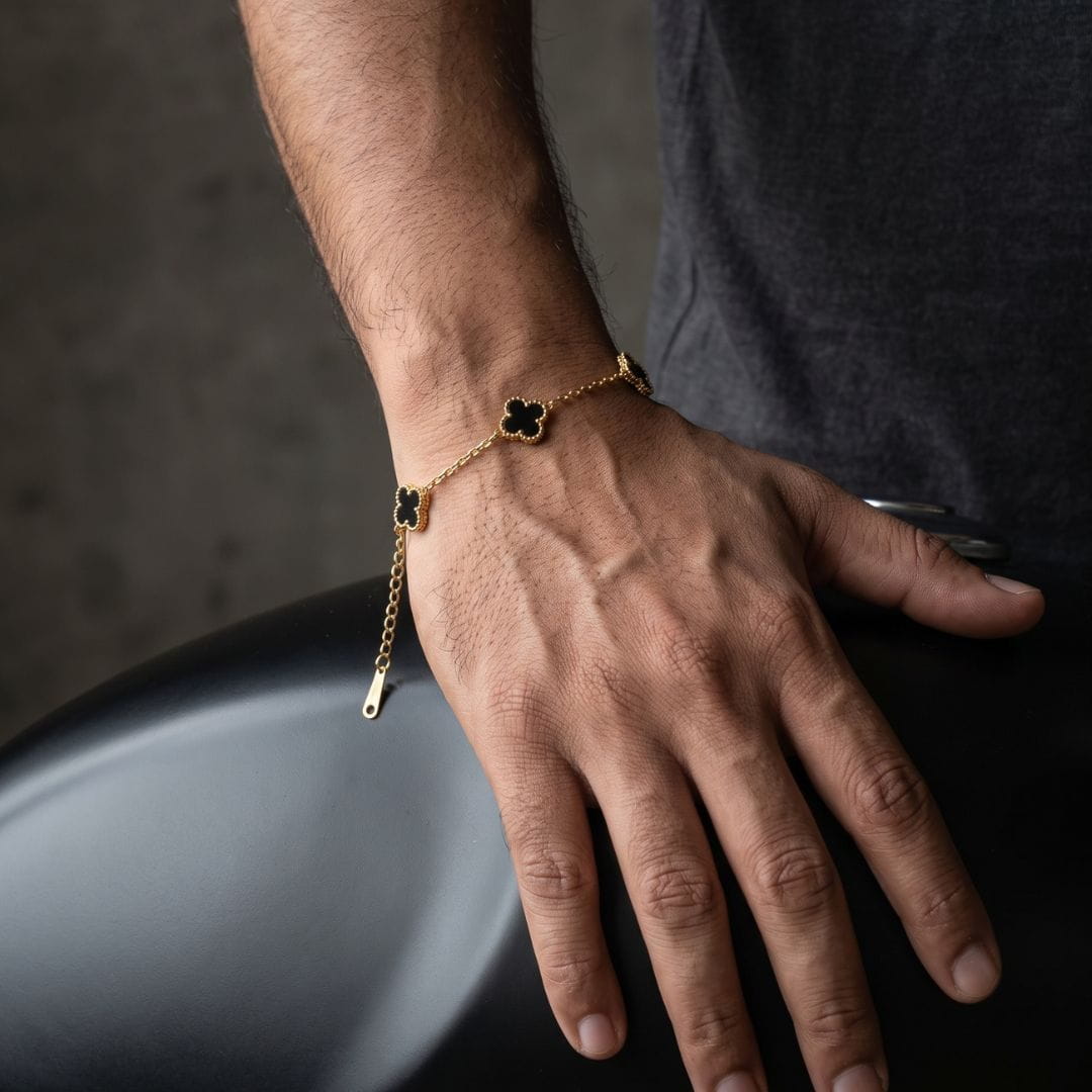 THE MEN THING Steel Bracelets NIGHTLINK GOLD - Stainless Steel Bracelet, Gold, 8 inch for Men & Boys