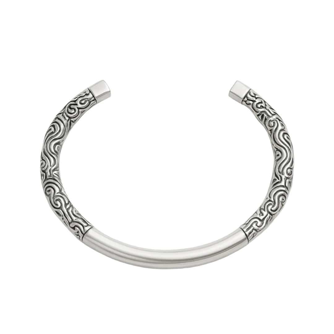 THE MEN THING Steel Bracelets ORION CREST - Pure Stainless Steel Open Bangle Bracelet (Adjustable) for Men & Boys