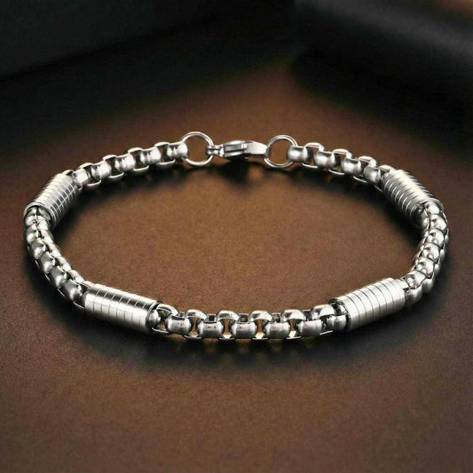THE MEN THING Steel Bracelets PRIME ROLO - Pure Titanium Steel Bracelet for Men & Boys (8inch)