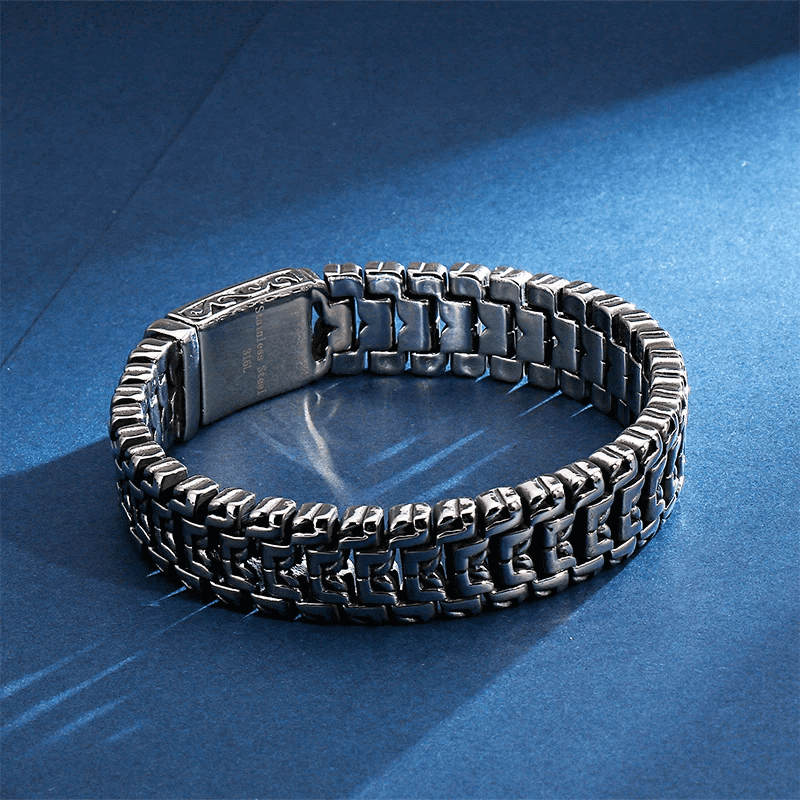 THE MEN THING Steel Bracelets ROYAL FEEL - 14mm Pure Titanium Stainless Steel Bracelet, Silver Chain Bracelet for Men & Boy (8inch)