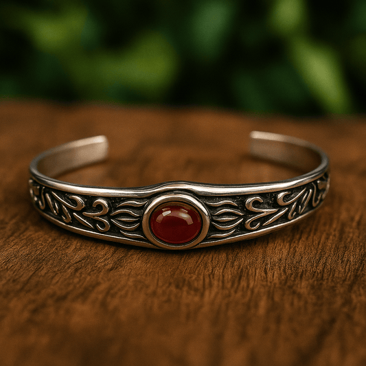 THE MEN THING Steel Bracelets ROZAEL CREST - Pure Stainless Steel Open Bangle Bracelet (Adjustable) for Men & Boys