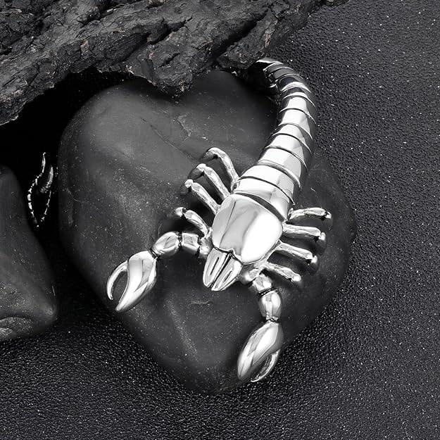 THE MEN THING Steel Bracelets SCORPINOX SILVER - 12 mm Pure Titanium Steel Bracelet, Bracelet with hook buckle for Men & Boy (8inch)