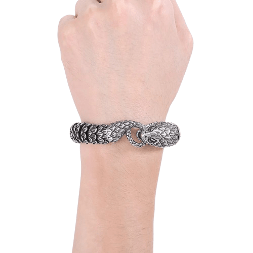 THE MEN THING Steel Bracelets SNAKE BITE - 14mm Pure Titanium Steel Bracelet for Men & Boy (8inch)