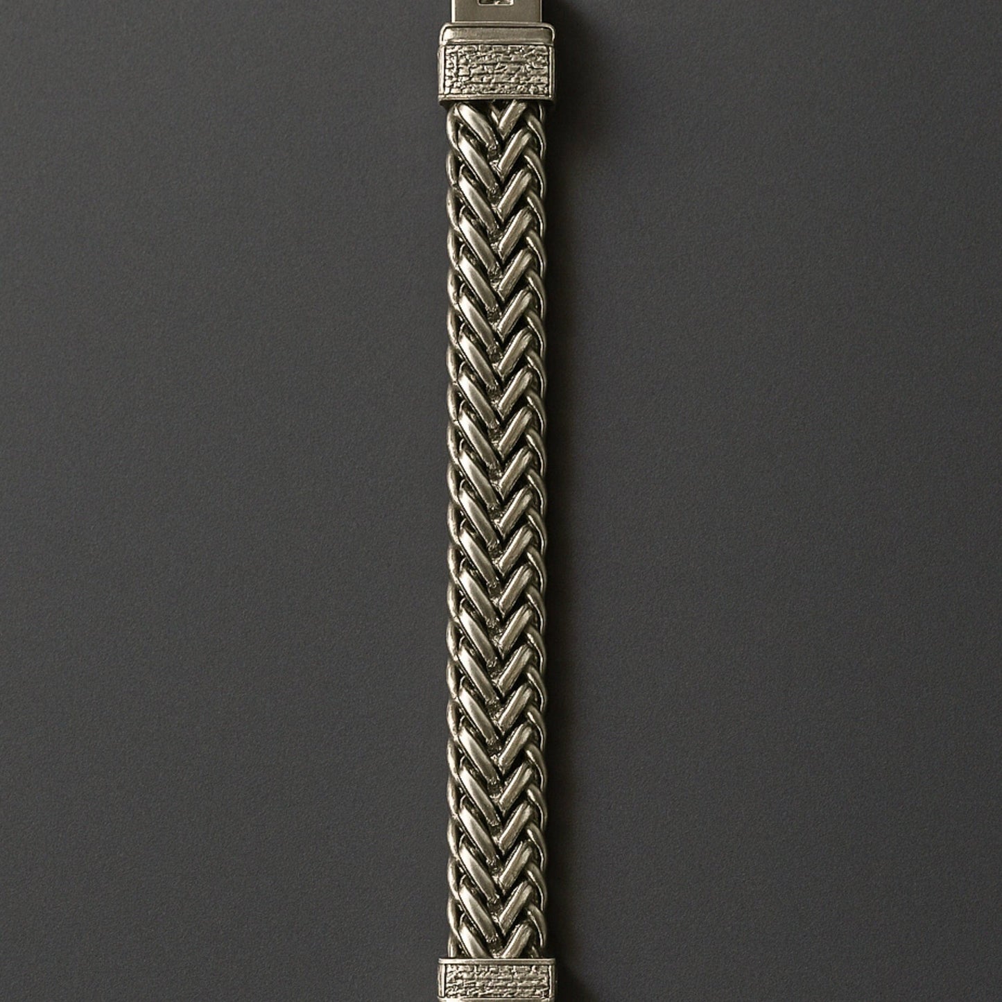 THE MEN THING Steel Bracelets STRIX LINK - "13"mm Pure Stainless Steel Bracelet with Open Box Clasps for Men & Boy (9 inch)