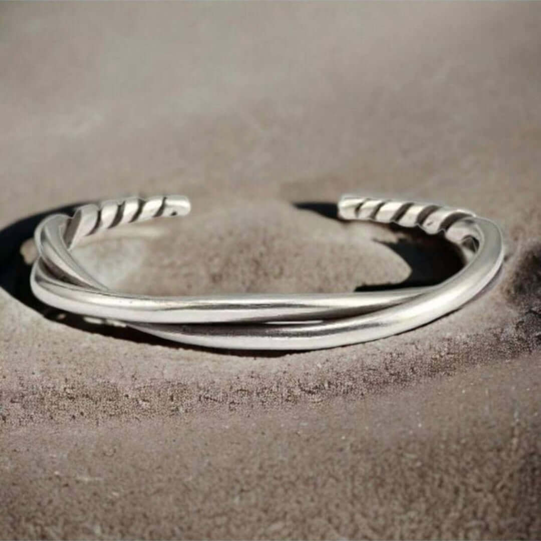 THE MEN THING Steel Bracelets VERVE TWISTED - "6"mm Pure Adjustable Alloy Bracelet for Men & Boys