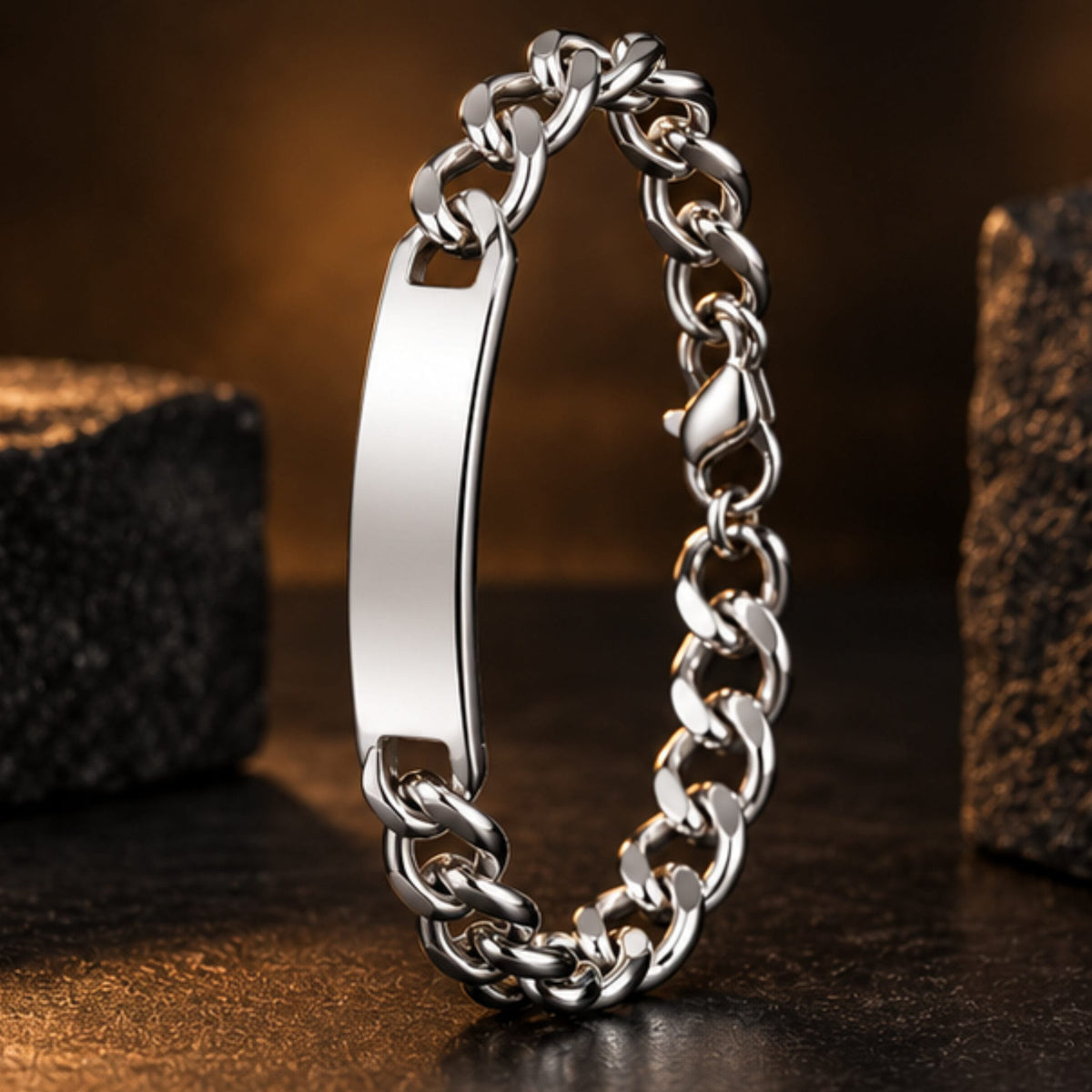 THE MEN THING Steel Bracelets VORTEX LINK - 46mm Titanium Steel Bracelet with Lobster Clasp for Men & Boy (8 inch)