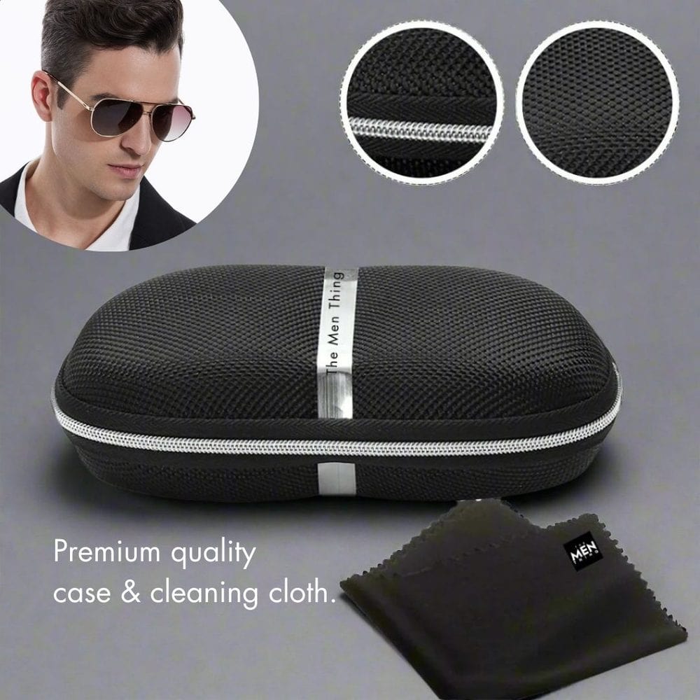 THE MEN THING Sunglasses 2139 - AERO SHADOW - HD Polarised Sunglasses for Men - UV400 Protection, Stainless Steel Frame - Gradual Blue Grey