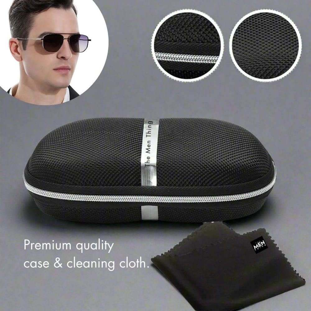 THE MEN THING Sunglasses 2165 - RAVEN VISION - HD Polarised Sunglasses for Men - UV400 Protection, Stainless Steel Frame - Gradient Blue Grey