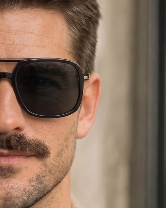 THE MEN THING Sunglasses 2169 URBAN ECLIPSE - Oversized Square - HD Polarised Sunglasses for Men - UV400 Protection, Stainless Steel Frame