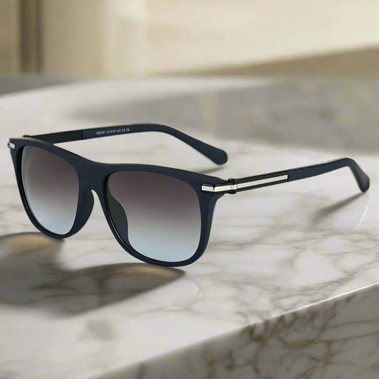 THE MEN THING Sunglasses Gradient Blue Grey 2161 METRO CLASSIC - Wayfarer Style - HD Polarised Sunglasses for Men - UV400 Protection, Stainless Steel Frame