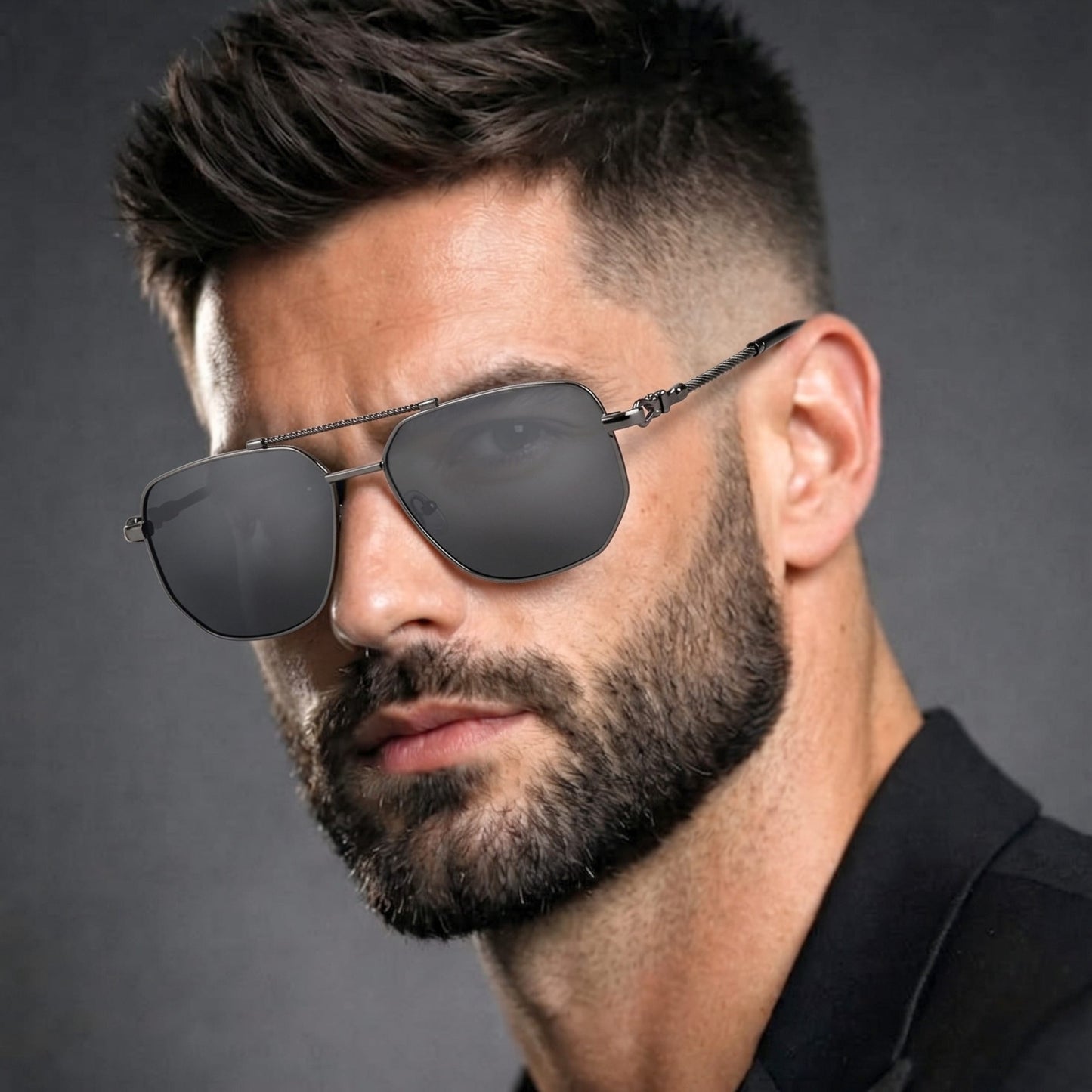 2163 ELITE VISION - Navigator Style - HD Polarised Sunglasses for Men - UV400 Protection, Stainless Steel Frame — Sunglasses for Men | THE MEN THING